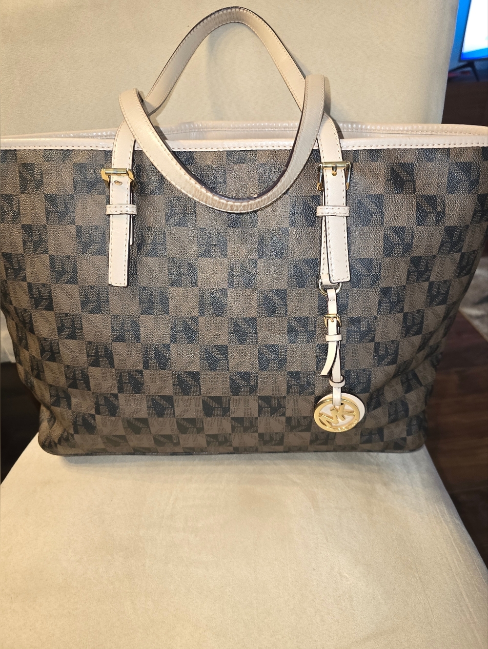 Michael Kors Brown Check Tote - Picture 3 of 3